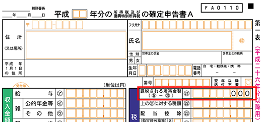 確定申告者（Ａ様式）