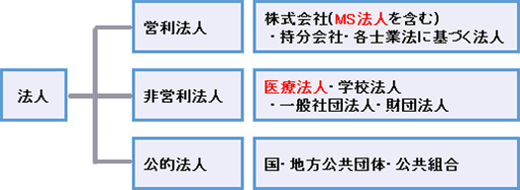 医療法人・ＭＳ法人の区分